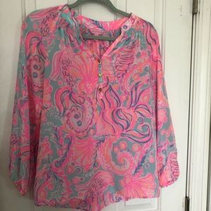 Lilly Pulitzer Elsa top in too much bubble